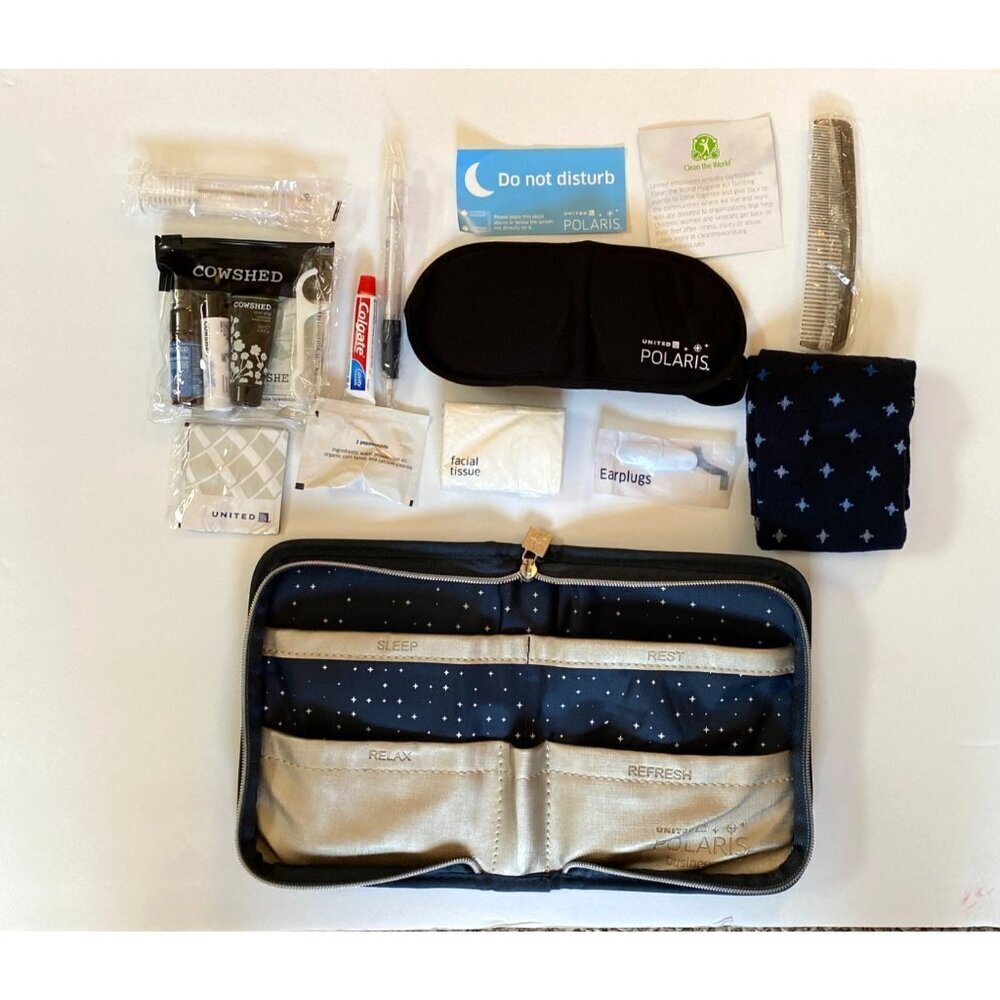 United Polaris Business Class‎ Amenity navy blue kit -NEW